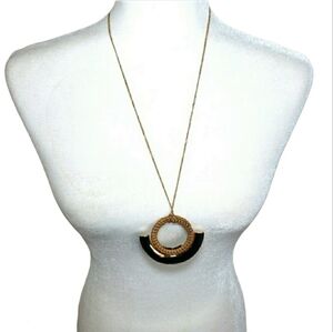 MASSINI Gold & Rattan Long Necklace